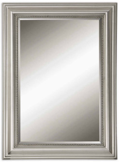 Stuart Silver Mirror in Metallic Silver Leaf w/Light Gray Glaze (52|12005B)