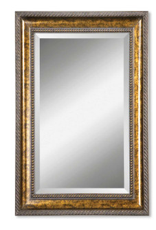 Sinatra Mirror in Gold Leaf Undercoat w/Blotched Brown Stain (52|11291B)