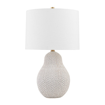 Crater One Light Table Lamp in Patina Brass/Ceramic Satin White Gold (67|PTL2525PBRCSD)