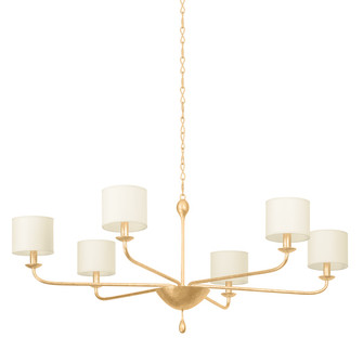 Osmond Six Light Chandelier in Vintage Gold Leaf (67|F9750VGL)
