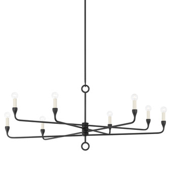 Orson Eight Light Chandelier in Black Iron (67|F9542BI)