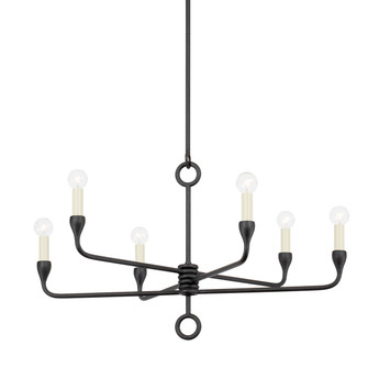 Orson Six Light Chandelier in Black Iron (67|F9531BI)