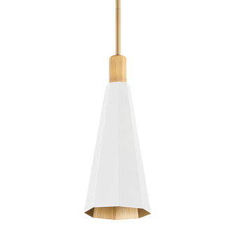 Huntley One Light Pendant in Patina Brass (67|F8308PBRSWH)
