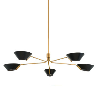 Sacramento Five Light Chandelier in Patina Brass (67|F8163PBRSBK)