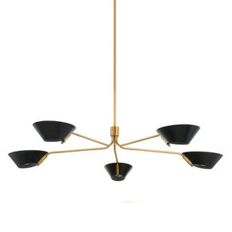 Sacramento Five Light Chandelier in Patina Brass/Soft Black (67|F8163PBRSBK)