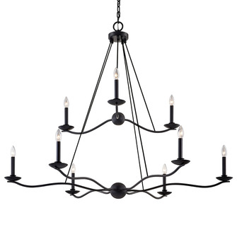 Sawyer Nine Light Chandelier in Forged Iron (67|F6309FOR)