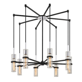 Xavier Eight Light Chandelier in Textured Iron/Polished Chrome (67|F6198TRNPC)