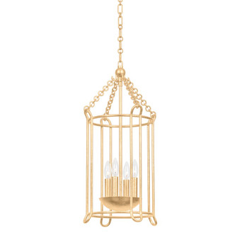 Lassen Four Light Lantern in Vintage Gold Leaf (67|F4614VGL)