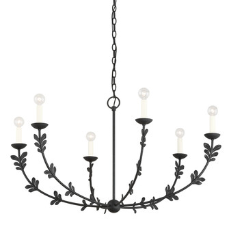 Florian Six Light Chandelier in Black Iron (67|F4440BI)