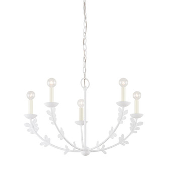 Florian Five Light Chandelier in Gesso White (67|F4428GSW)