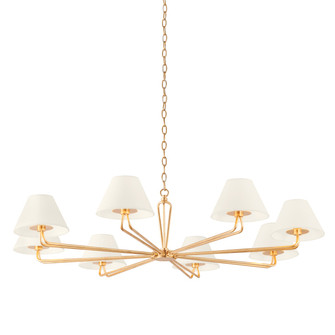 Ozias Eight Light Chandelier in Vintage Gold Leaf (67|F2550VGL)