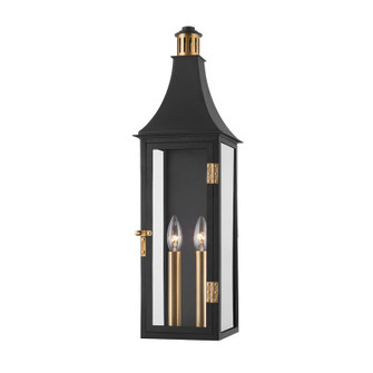 Wes Two Light Outdoor Wall Sconce in Patina Brass (67|B7824PBRTBK)