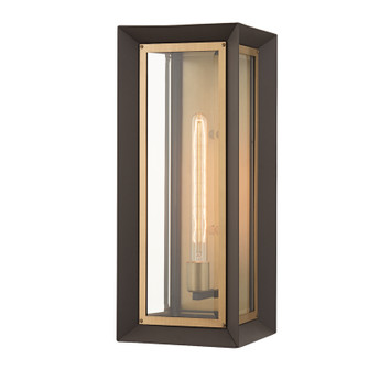 Lowry One Light Outdoor Wall Sconce in Textured Bronze/Patina Brass (67|B4053TBZPBR)