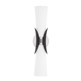 Muncie Two Light Wall Sconce in Polished Nickel/Soft Black (67|B2102PNSBK)