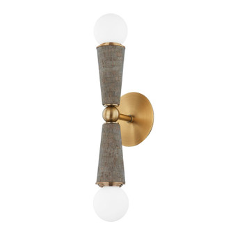 Dax Two Light Wall Sconce in Patina Brass (67|B1619PBR)