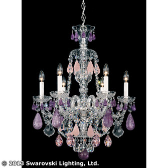 Hamilton Rock Crystal Six Light Chandelier in Polished Silver (53|5535AM)