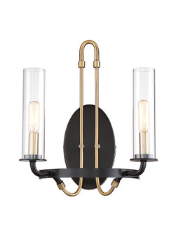 Kearney Two Light Wall Sconce in Vintage Black with Warm Brass (51|98073251)