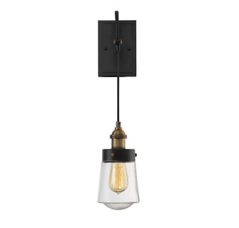 Macauley One Light Wall Sconce in Vintage Black with Warm Brass (51|92065151)