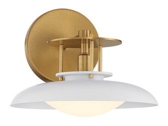 Gavin One Light Wall Sconce in White with Warm Brass Accents (51|916861142)