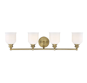 Melrose Four Light Bath Bar in Warm Brass (51|868364322)