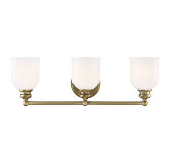 Melrose Three Light Bath Bar in Warm Brass (51|868363322)