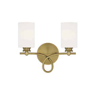 Woodbury Two Light Bath Bar in Warm Brass (51|85302322)