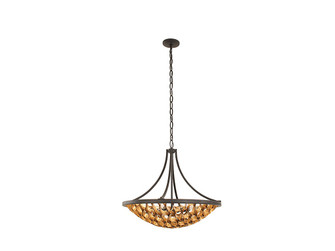 Ventura Six Light Pendant in Matte Black and Gold (51|79350646)