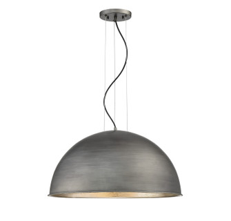 Sommerton Three Light Pendant in Rubbed Zinc with Silver Leaf (51|75014385)