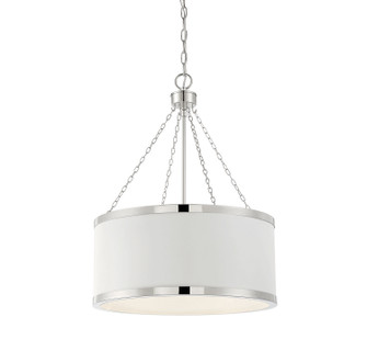 Delphi Six Light Pendant in White with Polished Nickel Acccents (51|71886172)