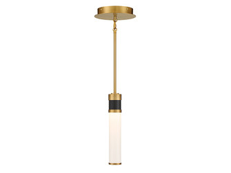 Abel LED Mini Pendant in Matte Black with Warm Brass Accents (51|716431143)