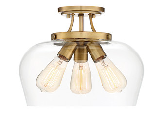 Octave Three Light Semi-Flush Mount in Warm Brass (51|640353322) Octave Three Light Semi-Flush Mount in Warm Brass (51|640353322)