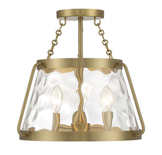 Crawford Three Light Semi-Flush Mount in Warm Brass (51|618023322)