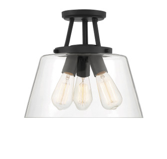 Calhoun Three Light Semi-Flush Mount in Matte Black (51|61024389)