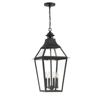 Jackson Four Light Outdoor Pendant in Black with Gold Highlights (51|5723153)