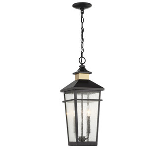 Kingsley Two Light Outdoor Hanging Lantern in Matte Black with Warm Brass (51|5717143)