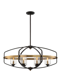 Kirkland Six Light Linear Chandelier in English Bronze and Warm Brass (51|18042679)