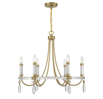 Mayfair Six Light Chandelier in Warm Brass and Chrome (51|177166195)