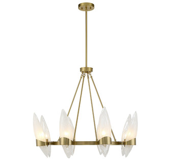 Nouvel Eight Light Chandelier in Warm Brass (51|155028322)