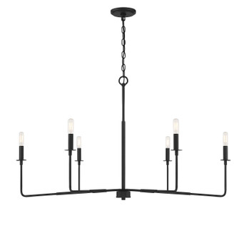 Salerno Six Light Chandelier in Matte Black (51|12221689)