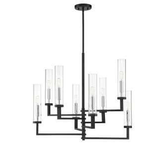 Folsom Eight Light Chandelier in Matte Black with Polished Chrome Accents (51|12139867)