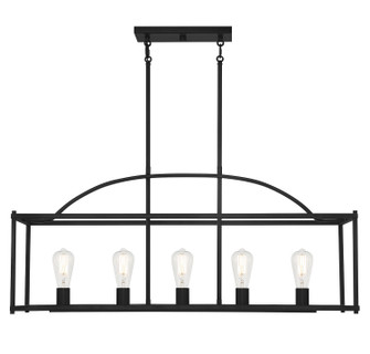 Palladian Five Light Linear Chandelier in Matte Black (51|1190589)