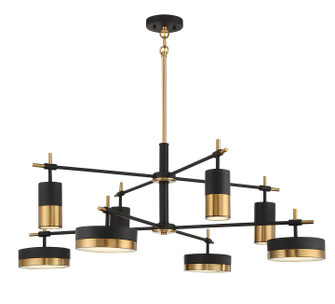 Ashor LED Chandelier in Matte Black w/Warm Brass (51|116378143)