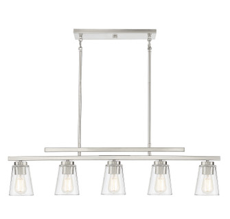 Calhoun Five Light Linear Chandelier in Satin Nickel (51|110235SN)