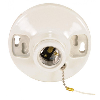 Terminal Glazed Porcelain On-Off Pull Chain Ceiling Receptacle in Glazed (230|90443)