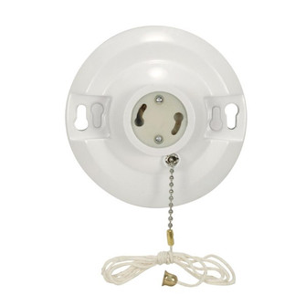 Phenolic Gu24 On-Off Pull Chain Ceiling Receptacle in White (230|902468)