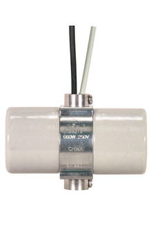 Twin Glazed Porcelain Socket in White (230|802551)