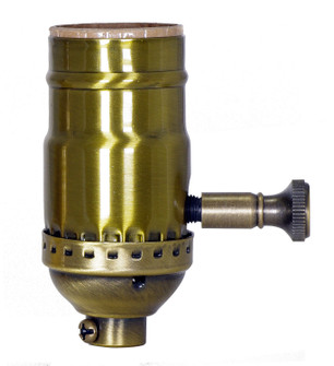 150W Full Range Turn Knob Dimmer Socket in Antique Brass (230|802418)