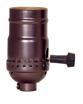 On-Off Turn Knob Socket With Removable Knob in Dark Antique Brass (230|802395)