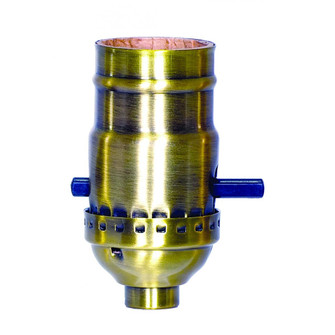 On-Off Push Thru Socket in Antique Brass (230|802251)