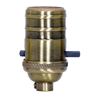 On-Off Push Thru Socket in Antique Brass (230|802218)